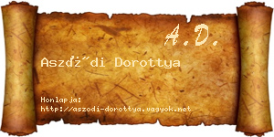 Aszódi Dorottya névjegykártya